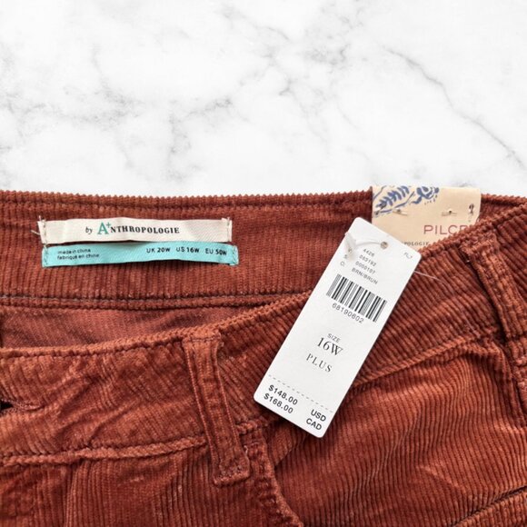 NWT | ANTHROPOLOGIE The Icon Flare Corduroy Jeans Rust US Women's 16W - Picture 12 of 14